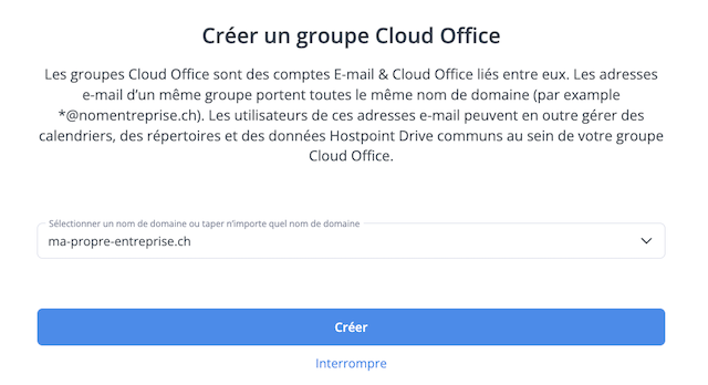 CloudOfficeGruppe erstellen Overlay fr