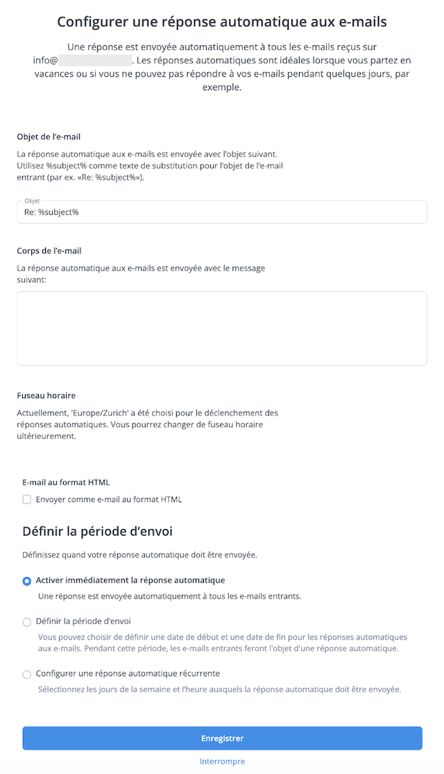 Autoresponder Overlay fr