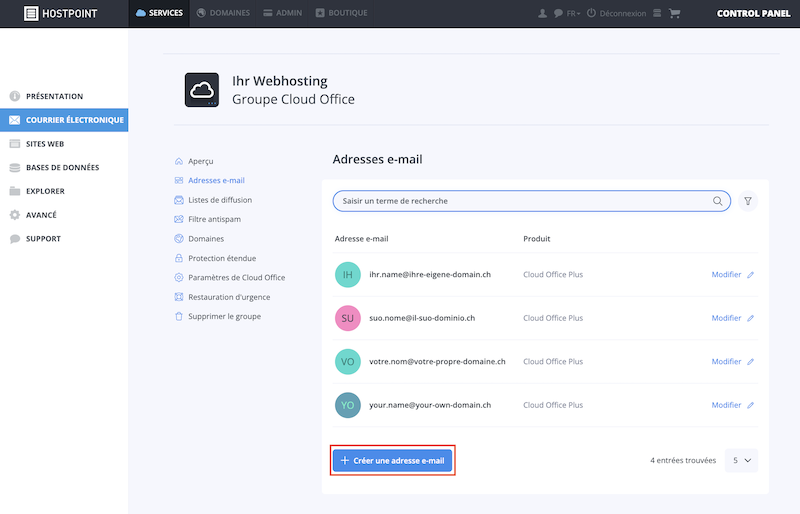 E Mail Adresse erstellen Webhosting fr