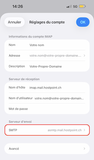 E Mail Konfiguration iPhone 13 fr