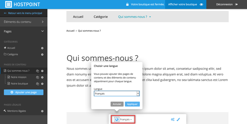 Langue Shop