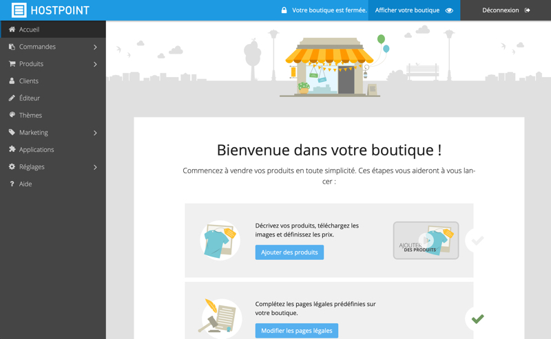 L’espace d’administration