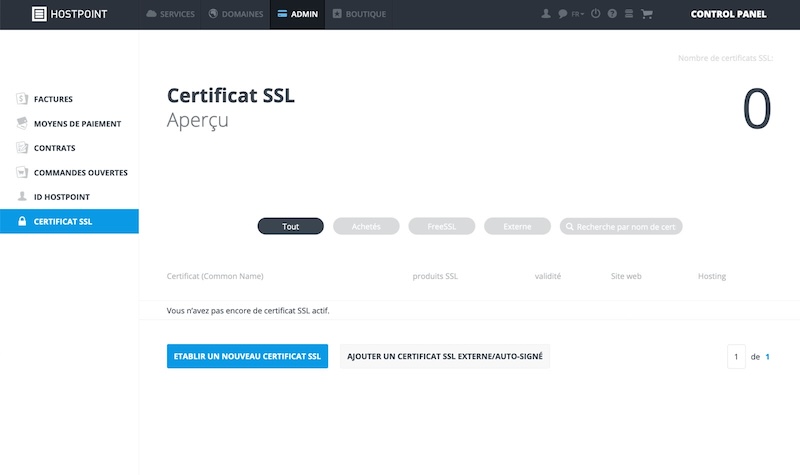 Etablir un certificat FreeSSL