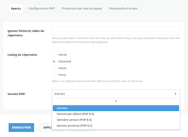 Version php