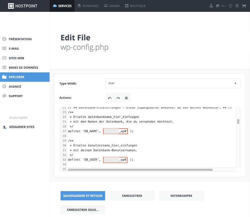 Webhosting Konfigurationsdatei 02 fr