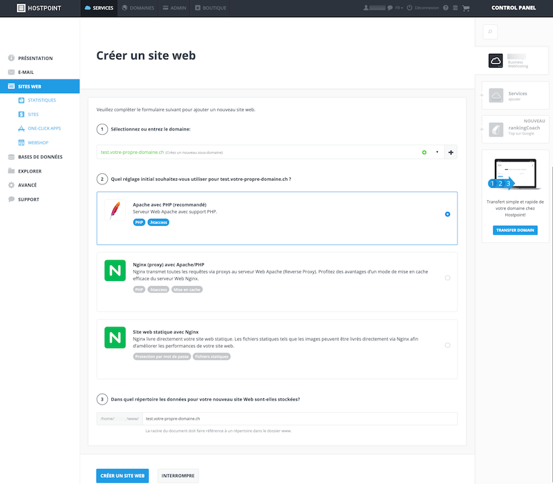 Créez une page web