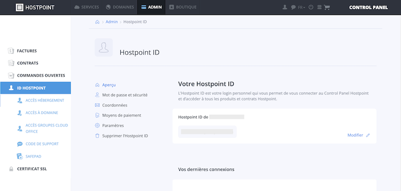 CP HostpointID Uebersicht fr