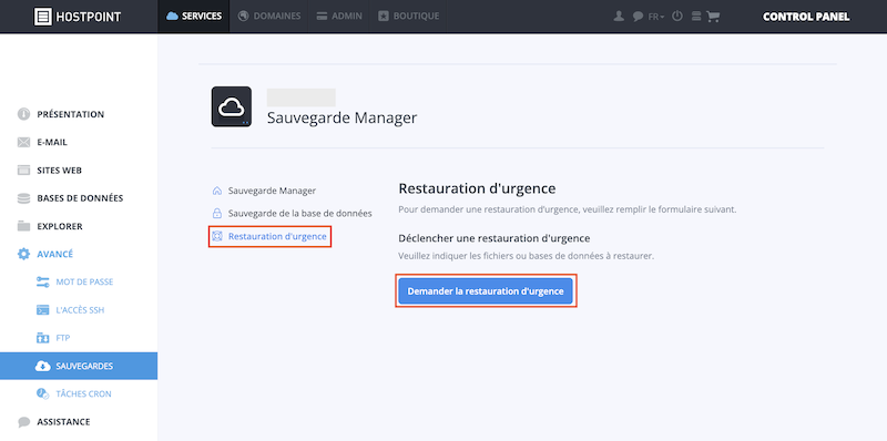 Webhosting Notfallwiederherstellung fr