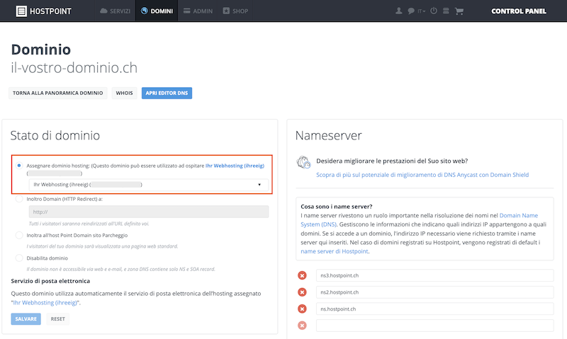 Domain Webhosting zuweisen it