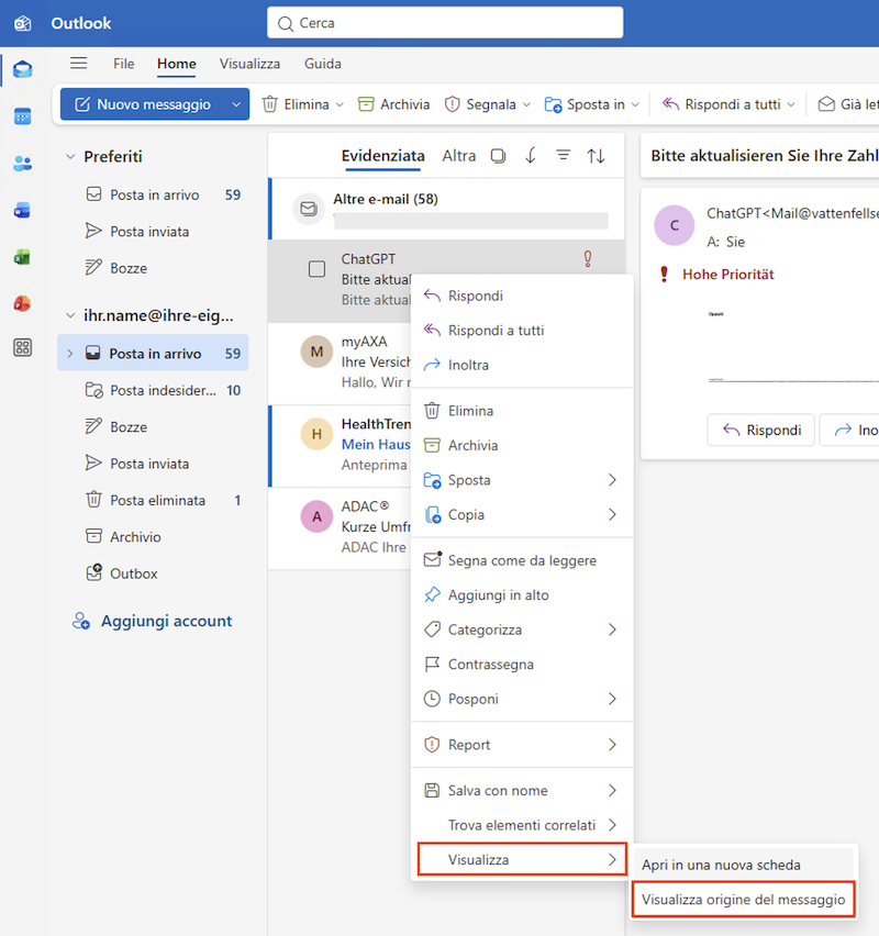 Outlook Header anzeigen it
