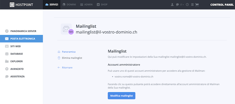 Mailingliste bearbeiten it