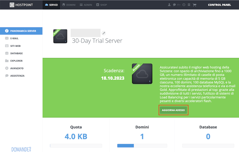 Upgrade Test Webhosting 02 IT