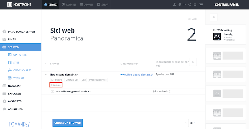 Website loeschen it