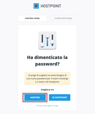 Dimenticato la password