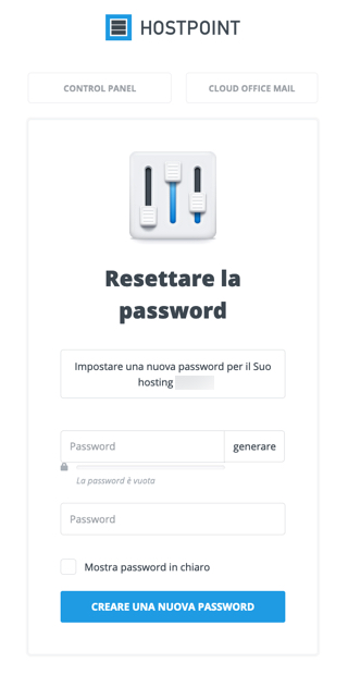 Dimenticato la password