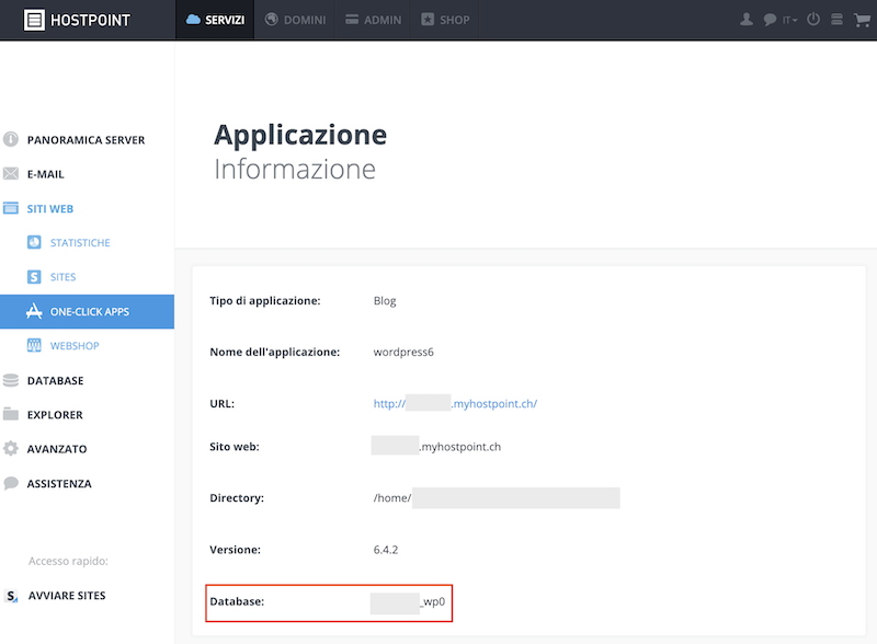 Webhosting HinterlegteDatenbank 02 it