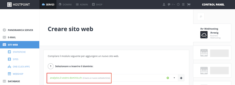 Matomo Subdomain erstellen it