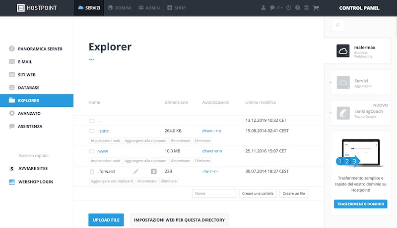 Hostpoint Control Panel