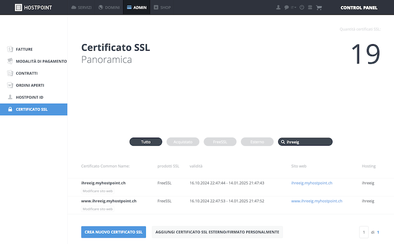 CP SSL Zertifikate it